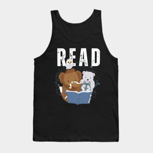 Animals Reading Book kids - kids reading Tank Top